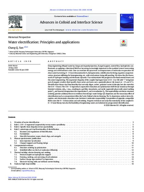 electrified salt water|Water electrification: Principles and applications .